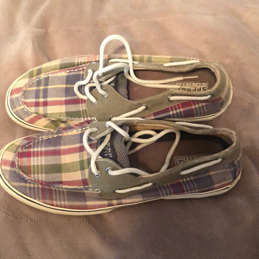 Men’s Y2k fall Sperry outdoors boat slip on top sider plaid - Picture 2 of 9
